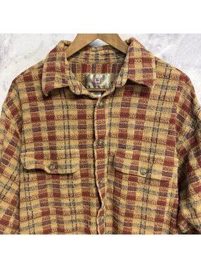 Vintage Territory Ahead Woven Button Up Shirt Mens XL Long Sleeve